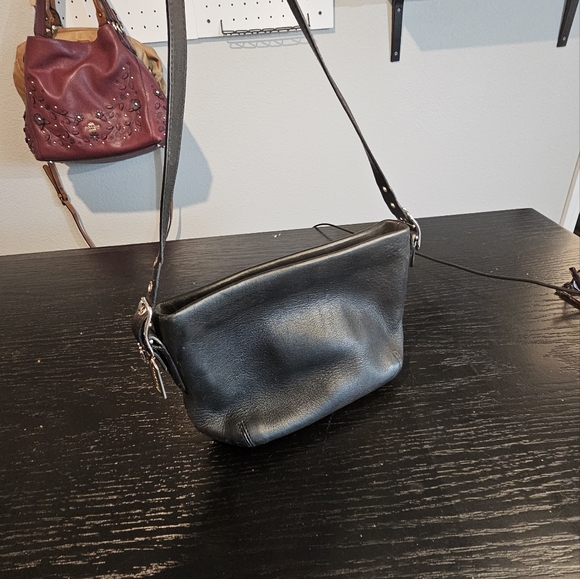 EUC Mini Coach Black Leather Shoulder Bag - Picture 6 of 10